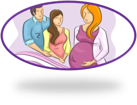Surrogacy treatment in Ahmedabad showing intended parents consulting with a surrogate mother during the fertility journey
